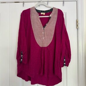 Large Anthropologie Meadow Rue Women's Pink Blouse